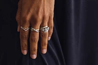 Duo Chevron Ring with .25 Carat TW of Diamonds in 10kt Rose Gold