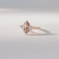 Ring with 8X4MM Marquise Morganite and .15 Carat TW of Diamonds in 14kt Rose Gold