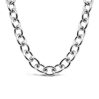 15″-17.25″ 10.5MM Astrid Oval Link Necklace in Sterling Silver