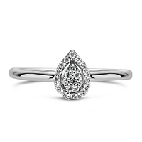 Pear Shaped Diamond Ring with .10 Carat TW in 10kt Gold