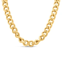 15″-17.5″ 9.5MM Athena Curb Necklace in Gold Vermeil Sterling Silver