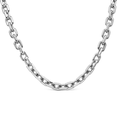 17″ 6MM Alexis Square Rolo Necklace in Sterling Silver