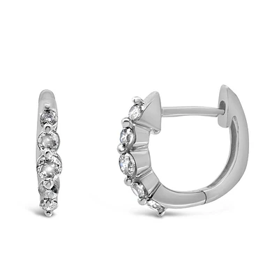 Hoop Earrings with .30 Carat TW of Diamonds in 10kt White Gold