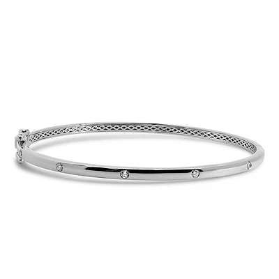 Bangle with .20 Carat TW of Diamonds in 10kt White Gold