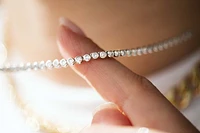 15.5″-17.5″ Tennis Necklace with 1.00 Carat TW of Diamonds in 14kt White Gold