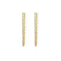 1″ Double Chain Earrings in 10kt Yellow Gold