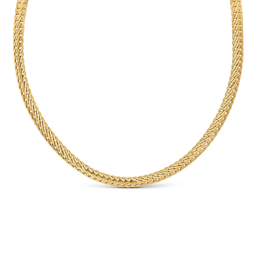 16″+2″ 4MM Open Herringbone Chain in 10kt Yellow Gold