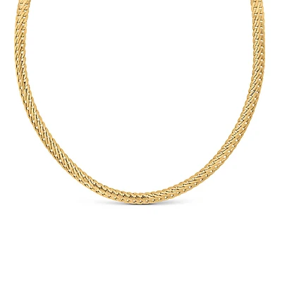 16″+2″ 4MM Open Herringbone Chain in 10kt Yellow Gold