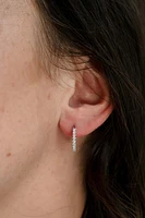 15MM Pave Hoop Earrings with .50 Carat TW of Lab Created Diamonds in 14kt White Gold