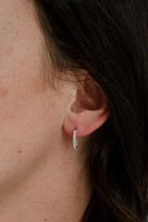 15MM Pave Hoop Earrings with .50 Carat TW of Lab Created Diamonds in 14kt White Gold