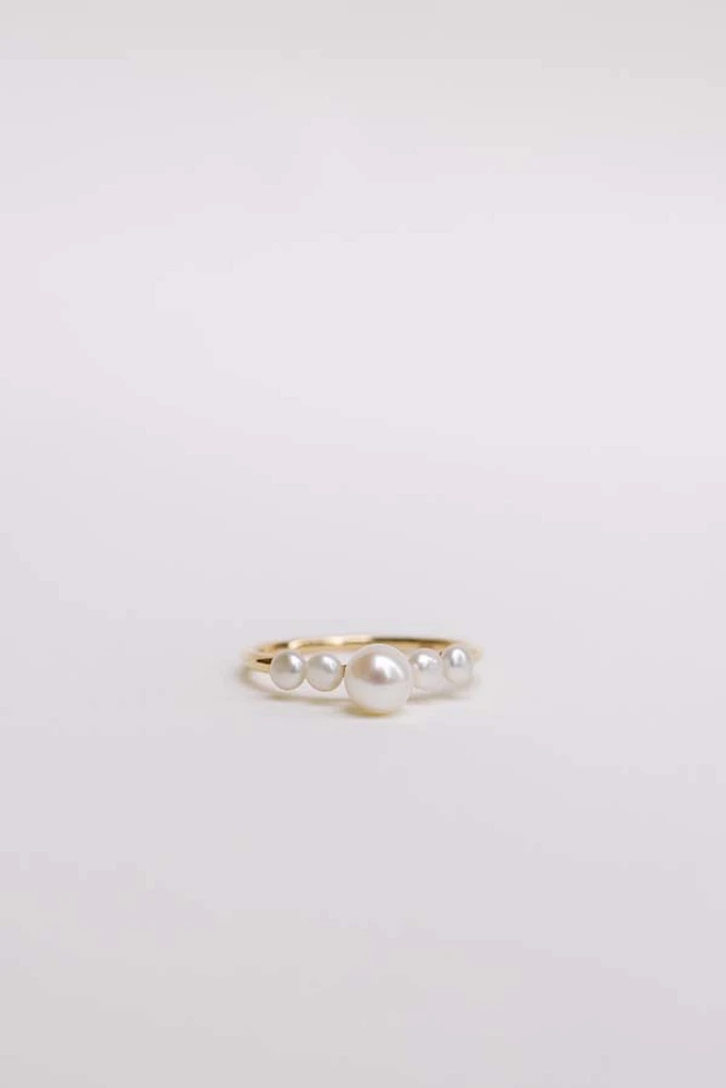 Ring with Pearls in 10kt Yellow Gold