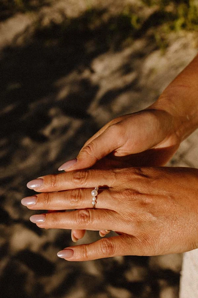 Ring with Pearls in 10kt Yellow Gold