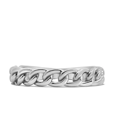 Stackable Open Link Ring in 10kt White Gold