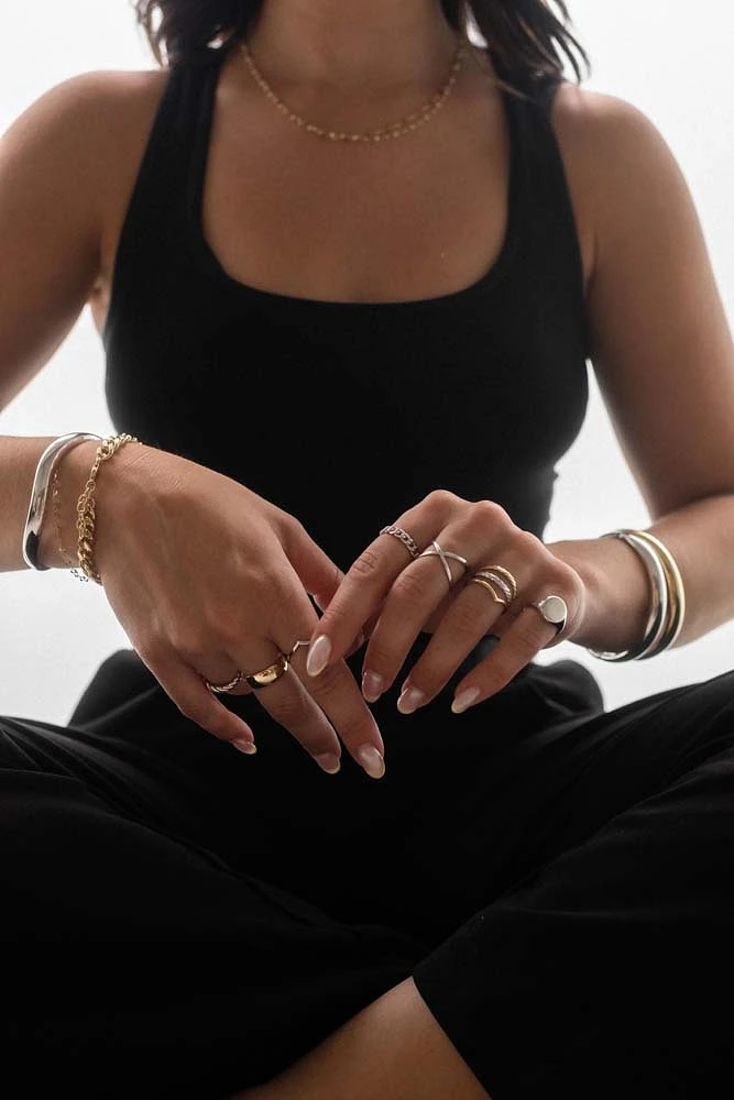 Geometric Ring in 10kt White Gold