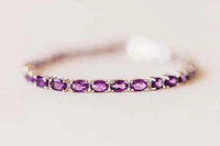 7.5″ Tennis Bracelet with Amethyst in Sterling Silver