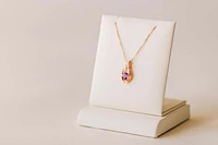 Pendant with 5MM Heart Shape Amethyst in 10kt Rose Gold with Chain