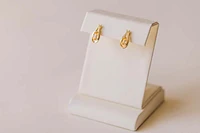 Earrings with 6x4MM Pear Shape Citrine in 10kt Yellow Gold