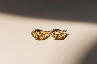 Earrings with 6x4MM Pear Shape Citrine in 10kt Yellow Gold