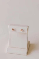 Earrings with .01 Carat TW of Diamonds and Cushion Morganite in 10kt Rose Gold