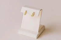 Earrings with 6x4MM Pear Shape Peridot in 10kt Yellow Gold
