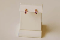 Earrings with 5MM Heart Shape Amethyst in 10kt Rose Gold