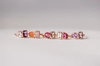 Toi et Moi Ring with Pink and Purple Amethyst in 14kt Rose Gold
