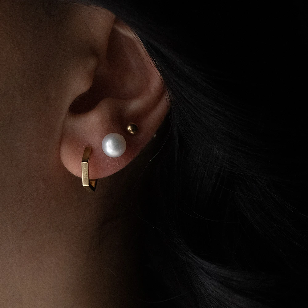 Earrings with Pearls in Gold Plated Sterling Silver