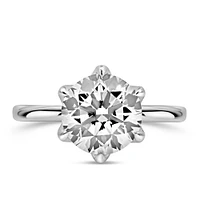Solitaire Engagement Ring with 3.00 Carat Lab Created Diamond in 14kt White Gold