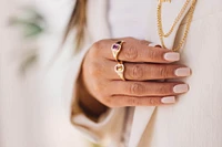 1980s Barbie Classic Citrine Signet Ring in 10kt Yellow Gold