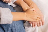 5″+1.5″ 1970s Barbie Mommy and Me Star Bracelet with Cubic Zirconia with Gold Vermeil Plated Sterling Silver