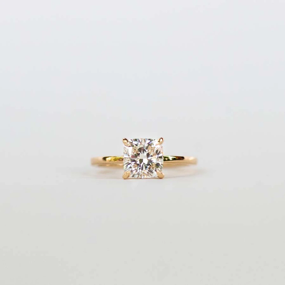 Cushion Cut Engagement Ring with 2.13 Carat TW of Lab Created Diamonds in 14kt Yellow Gold