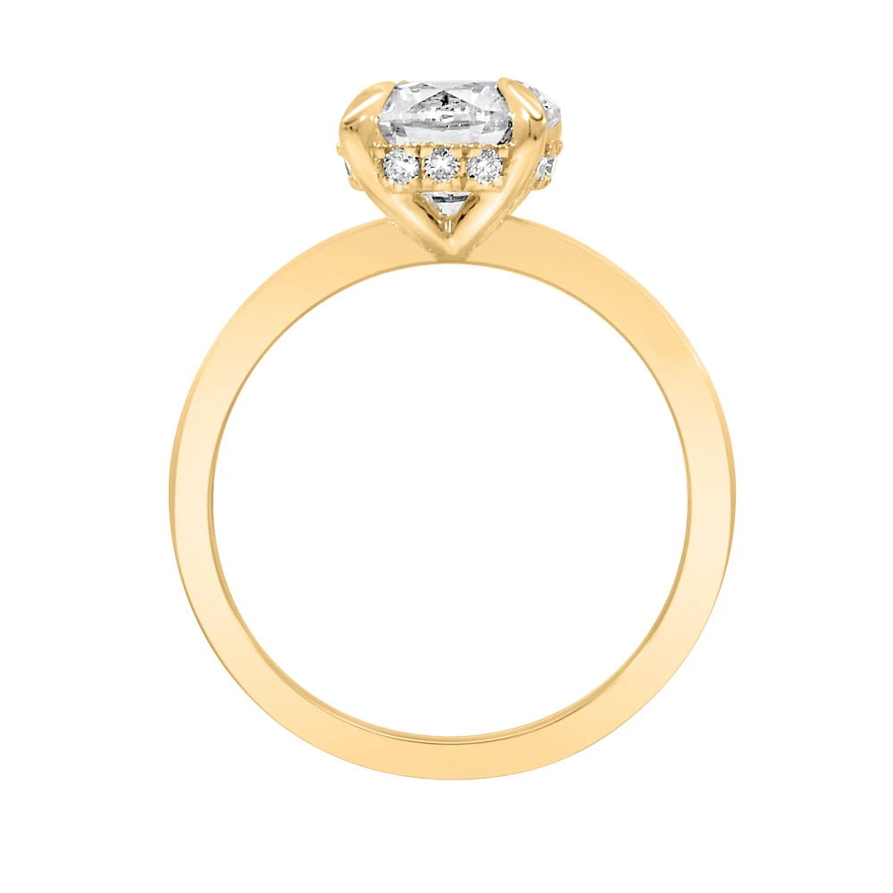 Round Engagement Ring with Carat TW of Lab Created Diamonds in 14kt Yellow Gold
