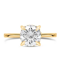 Round Engagement Ring with Carat TW of Lab Created Diamonds in 14kt Yellow Gold