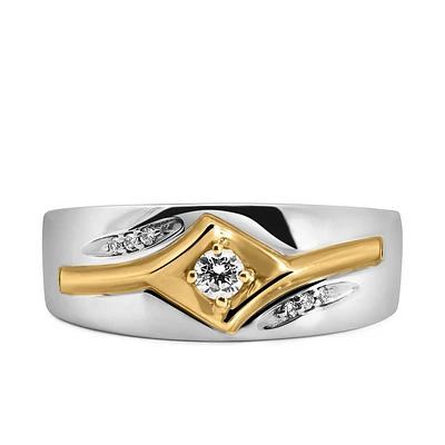 Men’s Fire of the North Ring with .19 Carat TW of Diamonds in 10kt White and Yellow Gold