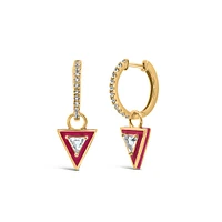 1990s Barbie Totally Triangle Hoops with Enamel in Gold Vermeil Plated Sterling Silver
