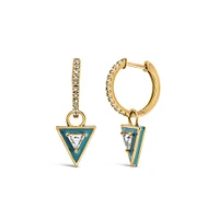 1990s Barbie Totally Triangle Hoops with Enamel in Gold Vermeil Plated Sterling Silver