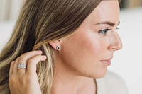 4X3MM Elara Earrings with .14 Carat TW of Diamonds and Blue Sapphire in 10kt Yellow Gold