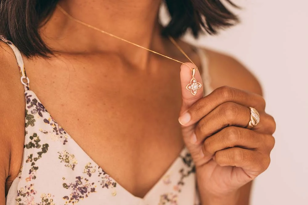 Pendant with .50 Carat TW of Diamonds in 10kt Yellow Gold with Chain