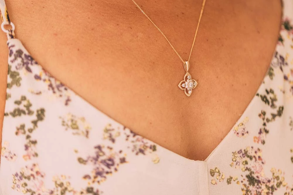 Pendant with .50 Carat TW of Diamonds in 10kt Yellow Gold with Chain