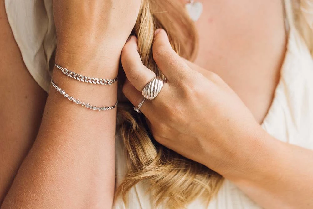 Adjustable Bracelet with Carat TW of Diamonds in Sterling Silver