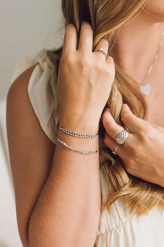Adjustable Bracelet with Carat TW of Diamonds in Sterling Silver