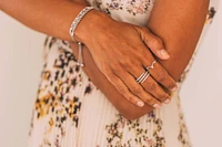 Chevron Ring with .06 Carat TW of Diamonds in Sterling Silver