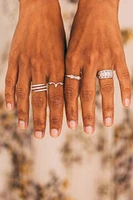 Chevron Ring with .06 Carat TW of Diamonds in Sterling Silver