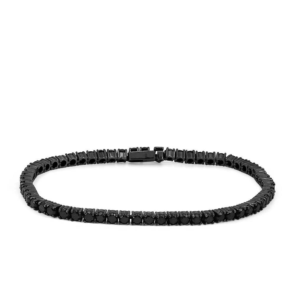 8.5″ Bracelet with 10.00 Carat TW of Black Diamonds in Sterling Silver