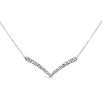 Chevron Necklace with .50 Carat TW of Diamonds in 10kt White Gold