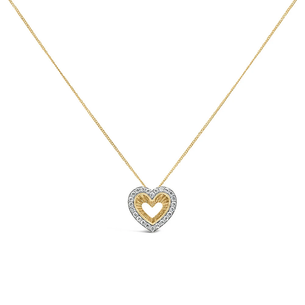 Heart Pendant with .25 Carat TW of Diamonds in 10kt Yellow Gold with Chain