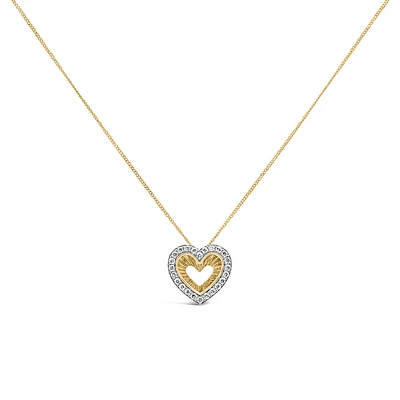 Heart Pendant with .25 Carat TW of Diamonds in 10kt Yellow Gold with Chain