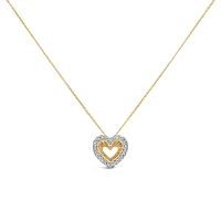Heart Pendant with .25 Carat TW of Diamonds in 10kt Yellow Gold with Chain