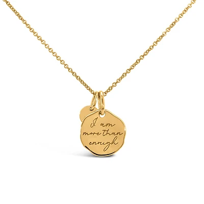 Cecilia Kissel x Paris 16+1″ “I am More than Enough” pendant in Vermeil Gold Plated Sterling Silver with Chain