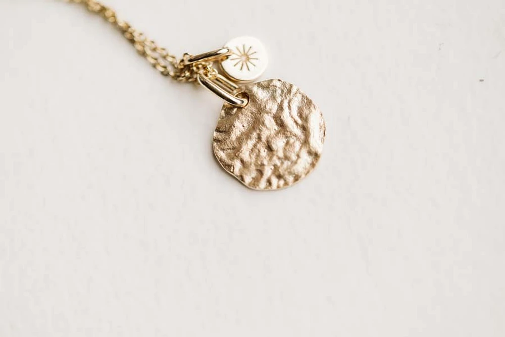Cecilia Kissel x Paris 16+1″ “I am More than Enough” pendant in Vermeil Gold Plated Sterling Silver with Chain